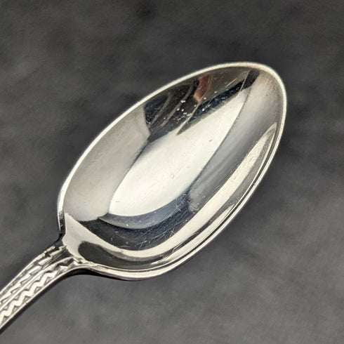 Around 1916 British Antique Pure Silver (925 Silver) 6 Teaspoons & Sugar Tong Set in Case Walker & Hall
